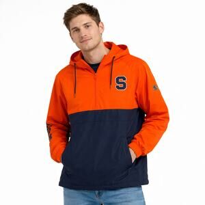 Syracuse University Hooded Windbreaker Orange and Blue Medium NWT